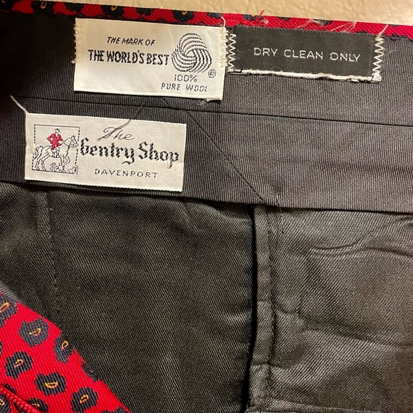 Vintage Wool Slacks Red Paisley Print - Picture 3 of 4